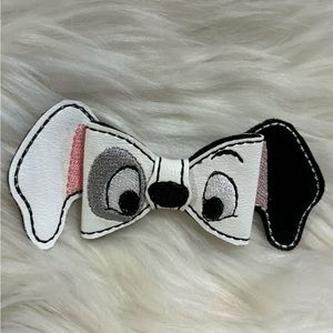 Handmade Dalmatian Bow Hair Clip